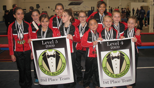 Gymnastics Teams 1st and 2nd Place